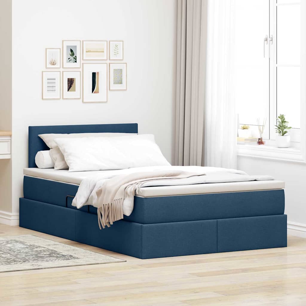 Krevet s prostorom za pohranu s LED-om Plava 120 x 200 cm