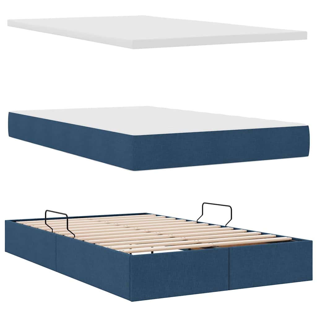 Krevet s prostorom za pohranu s LED-om Plava 120 x 200 cm