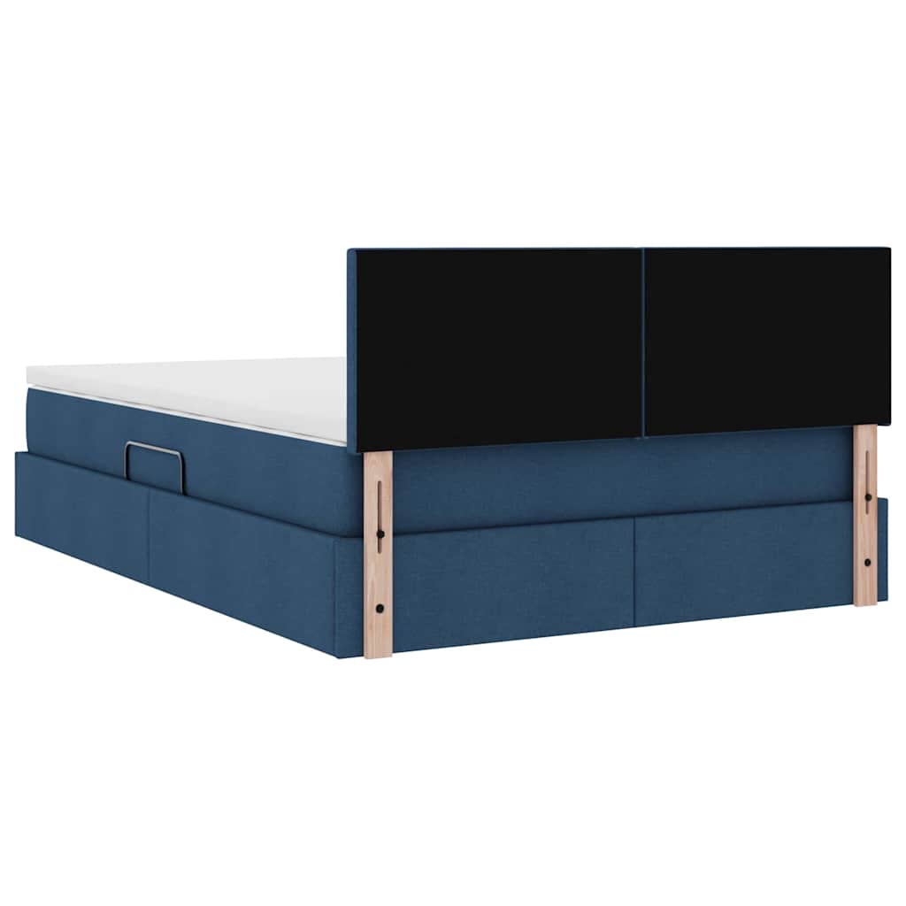 Krevet s prostorom za pohranu s LED-om Plava 140 x 190 cm