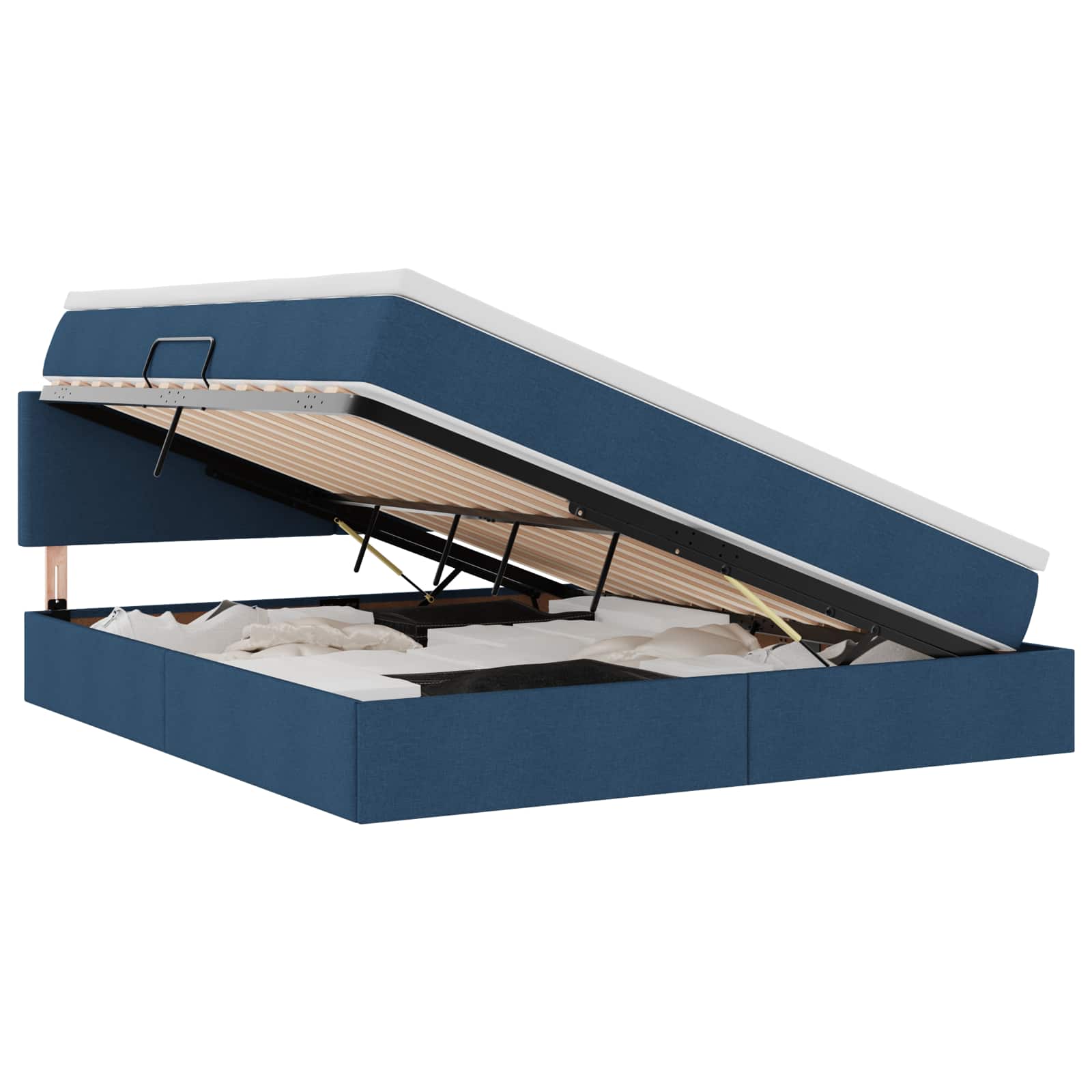 Krevet s prostorom za pohranu s LED-om Plava 160 x 200 cm