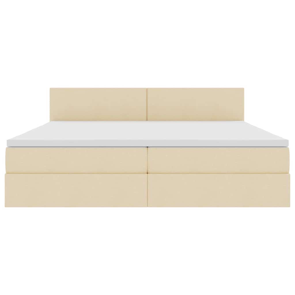 Krevet s prostorom za pohranu s LED-om Krema 200 x 200 cm