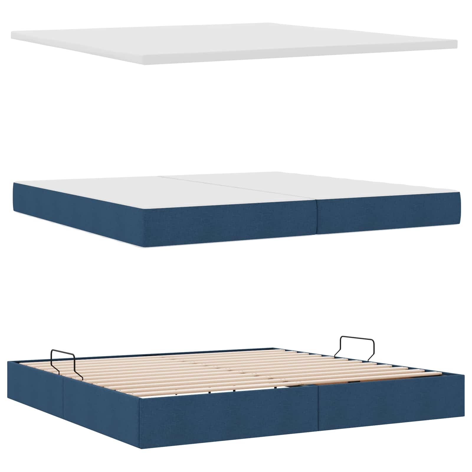 Krevet s prostorom za pohranu s LED-om Plava 200 x 200 cm