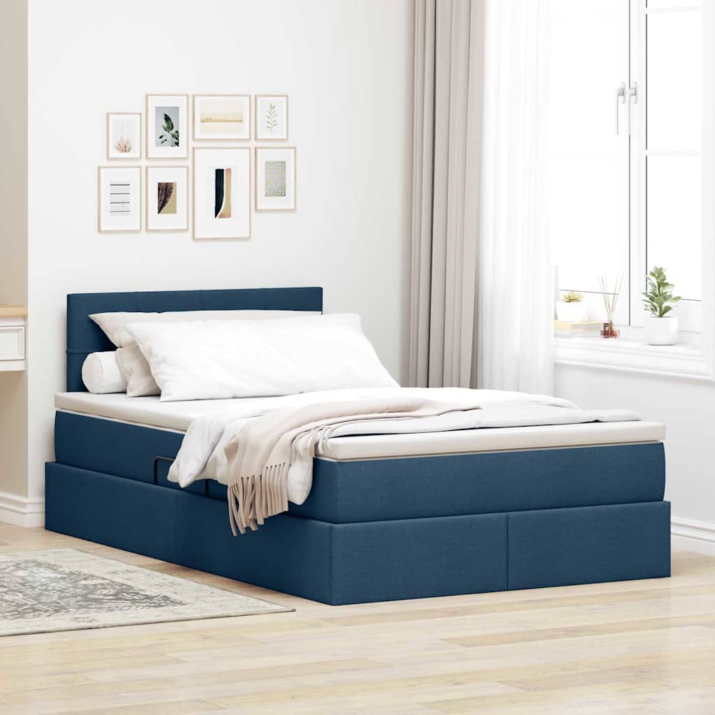 Krevet s prostorom za pohranu s LED-om Plava 120 x 200 cm