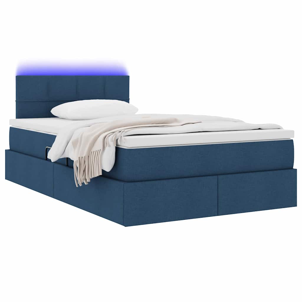 Krevet s prostorom za pohranu s LED-om Plava 120 x 200 cm