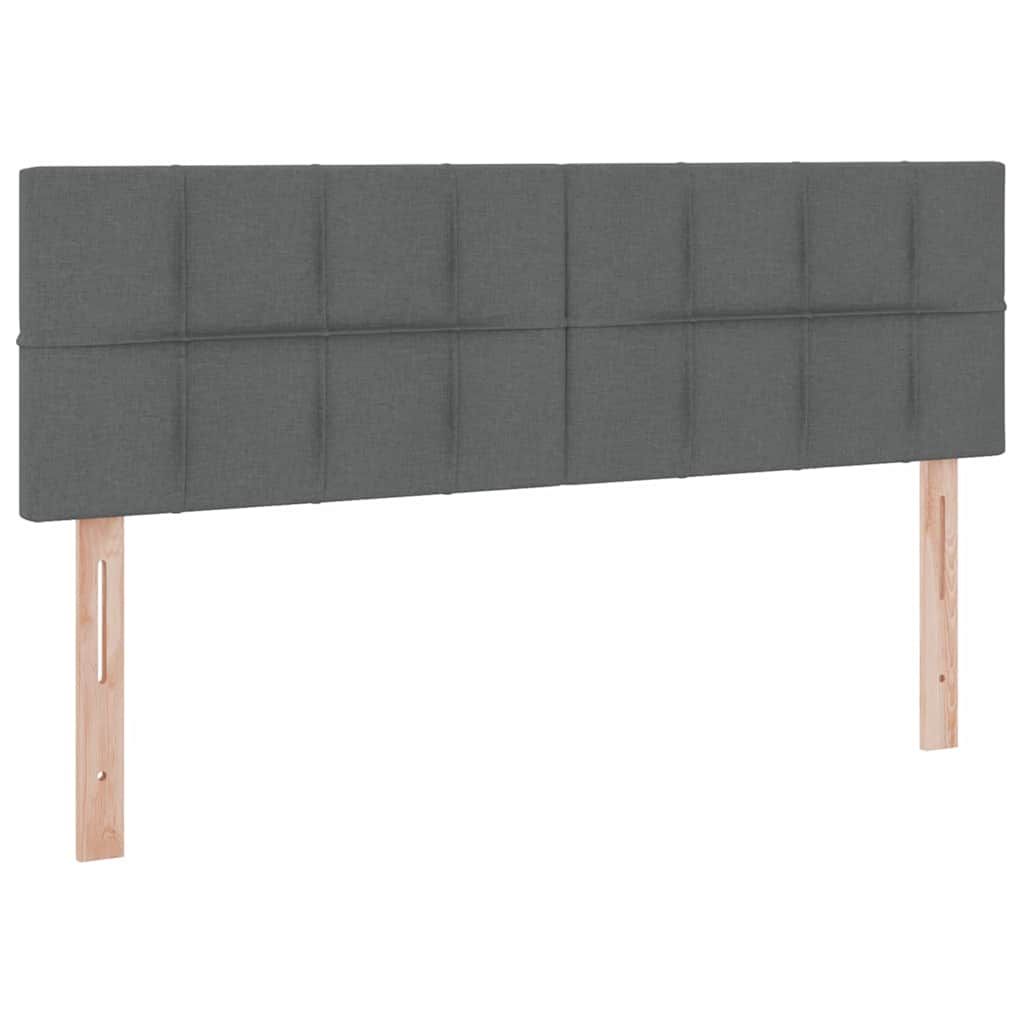LED krevet za pohranu s madracem Tamnosiva 140 x 190 cm Tkanina