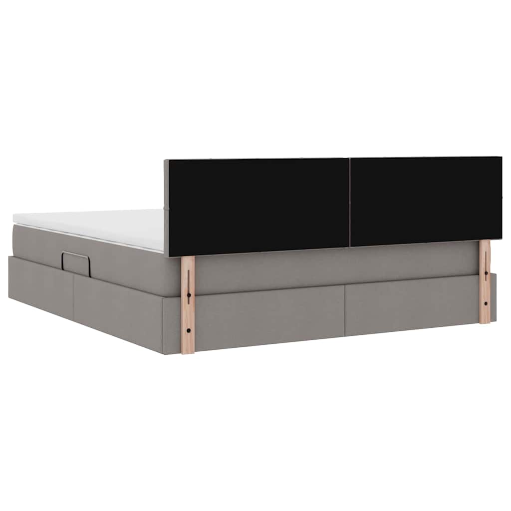 Krevet s prostorom za pohranu s LED-om Sivo-smeđa 160 x 200 cm