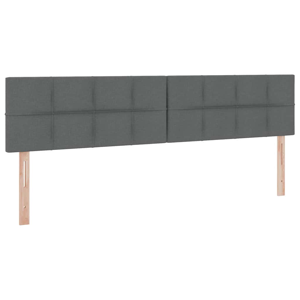 LED krevet za pohranu s madracem Tamnosiva 200 x 200 cm Tkanina