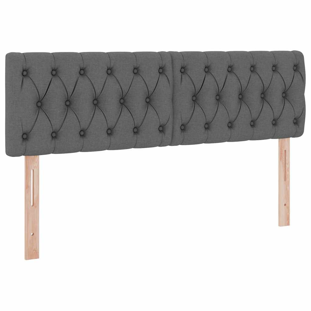 LED krevet za pohranu s madracem Tamnosiva 140 x 200 cm Tkanina