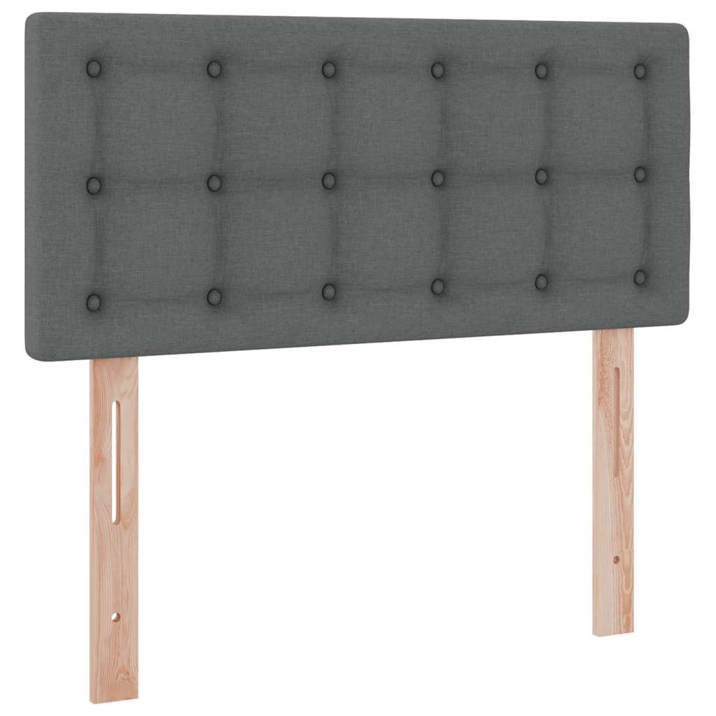 LED krevet za pohranu s madracem Tamnosiva 100 x 200 cm Tkanina
