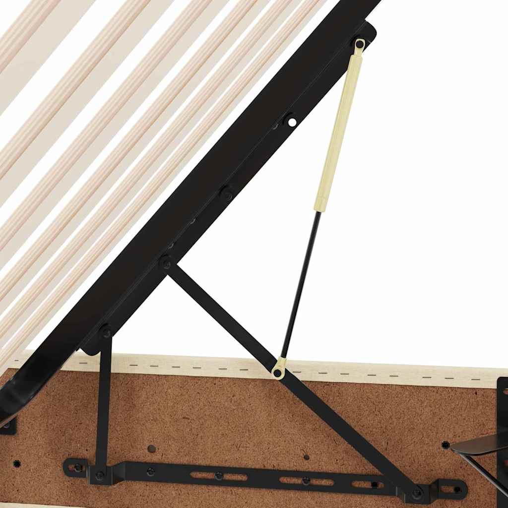 LED krevet za pohranu s madracem Krema 100 x 200 cm Tkanina