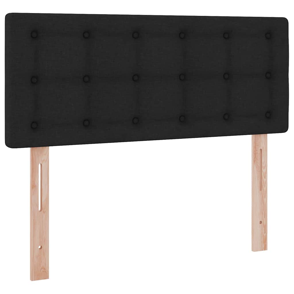 LED krevet za pohranu s madracem Crna 120 x 200 cm Tkanina