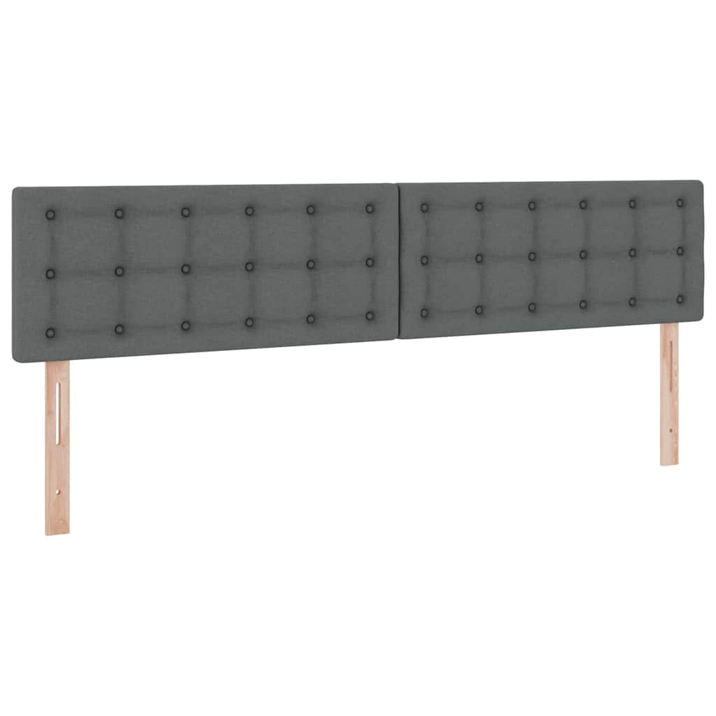 LED krevet za pohranu s madracem Tamnosiva 200 x 200 cm Tkanina