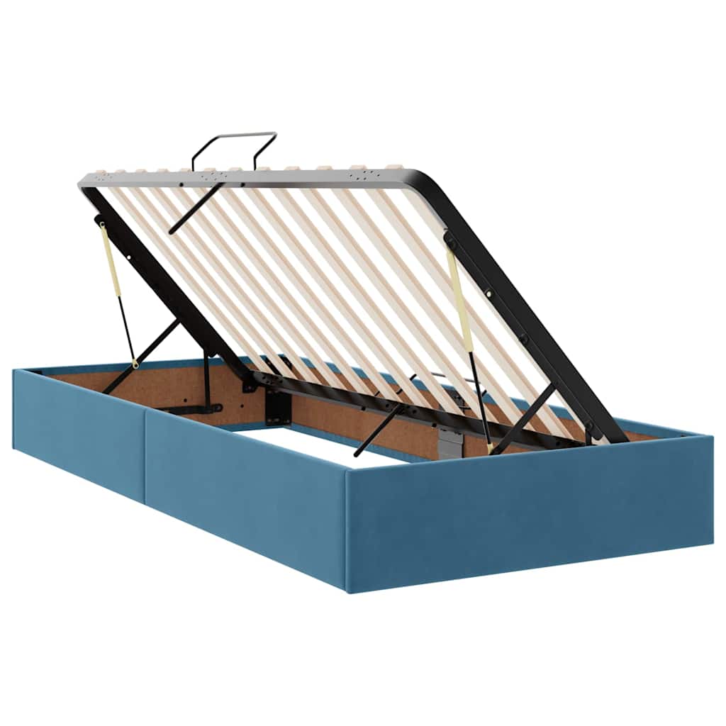 Krevet s prostorom za pohranu s LED-om Tamno plava 90 x 200 cm