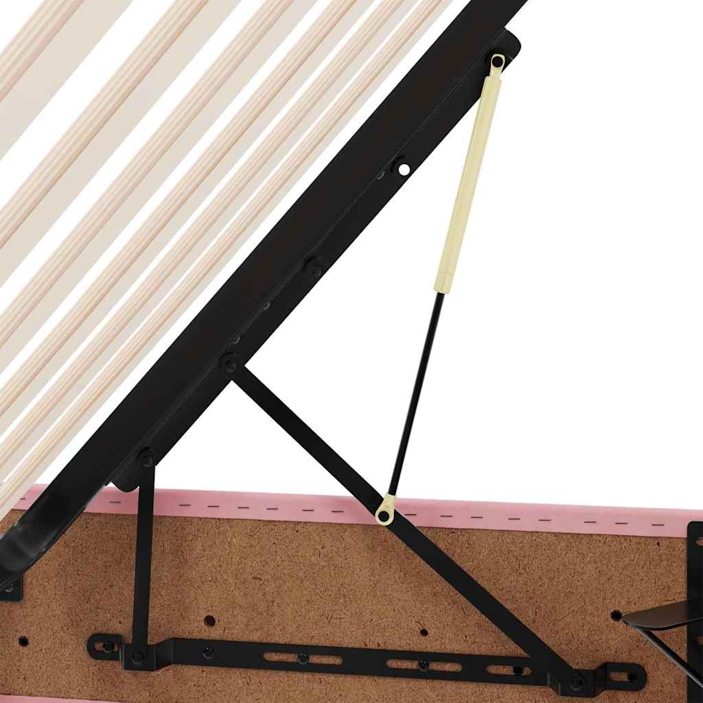 Krevet s prostorom za pohranu s LED-om Ružičasta 90 x 200 cm