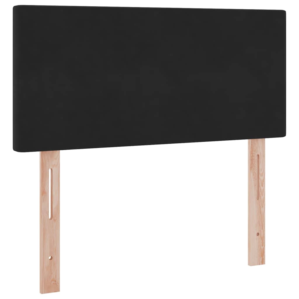 Krevet s prostorom za pohranu s LED-om Crna 100 x 200 cm Baršun