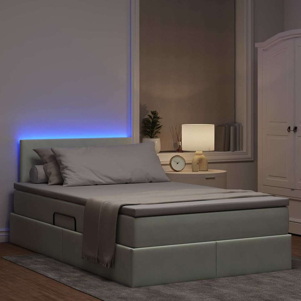 Krevet s prostorom za pohranu s LED-om 120 x 200 cm Baršun