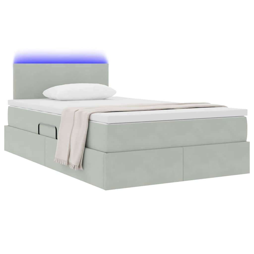 Krevet s prostorom za pohranu s LED-om 120 x 200 cm Baršun