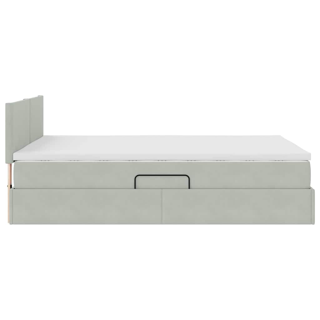 Krevet s prostorom za pohranu s LED-om 140 x 190 cm Baršun
