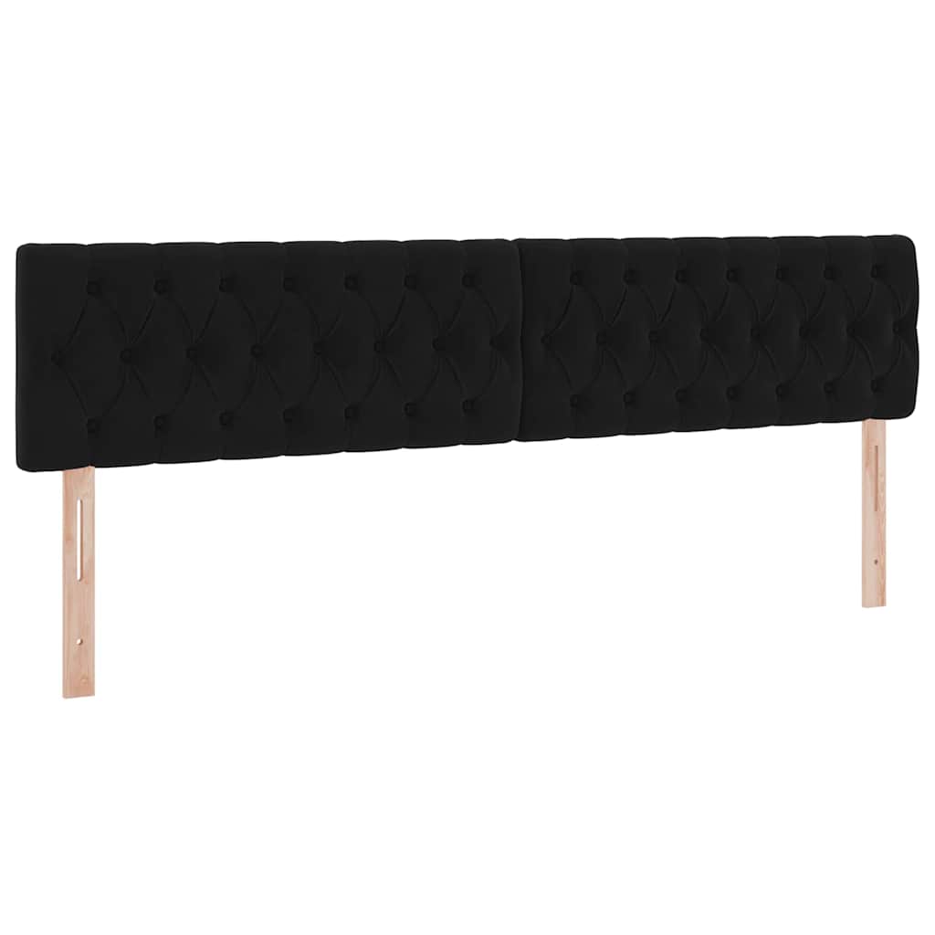 LED krevet za pohranu s madracem Crna 200 x 200 cm Baršun