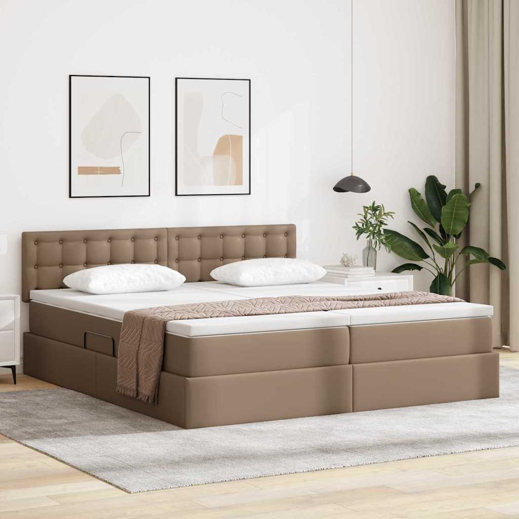 Krevet s prostorom za pohranu s LED-om Kapućino 180 x 200 cm
