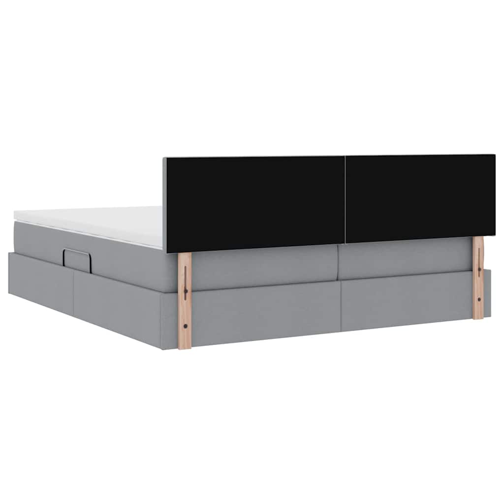 Krevet S LED lampica Svijetlo siva 180 x 200 cm tkanina