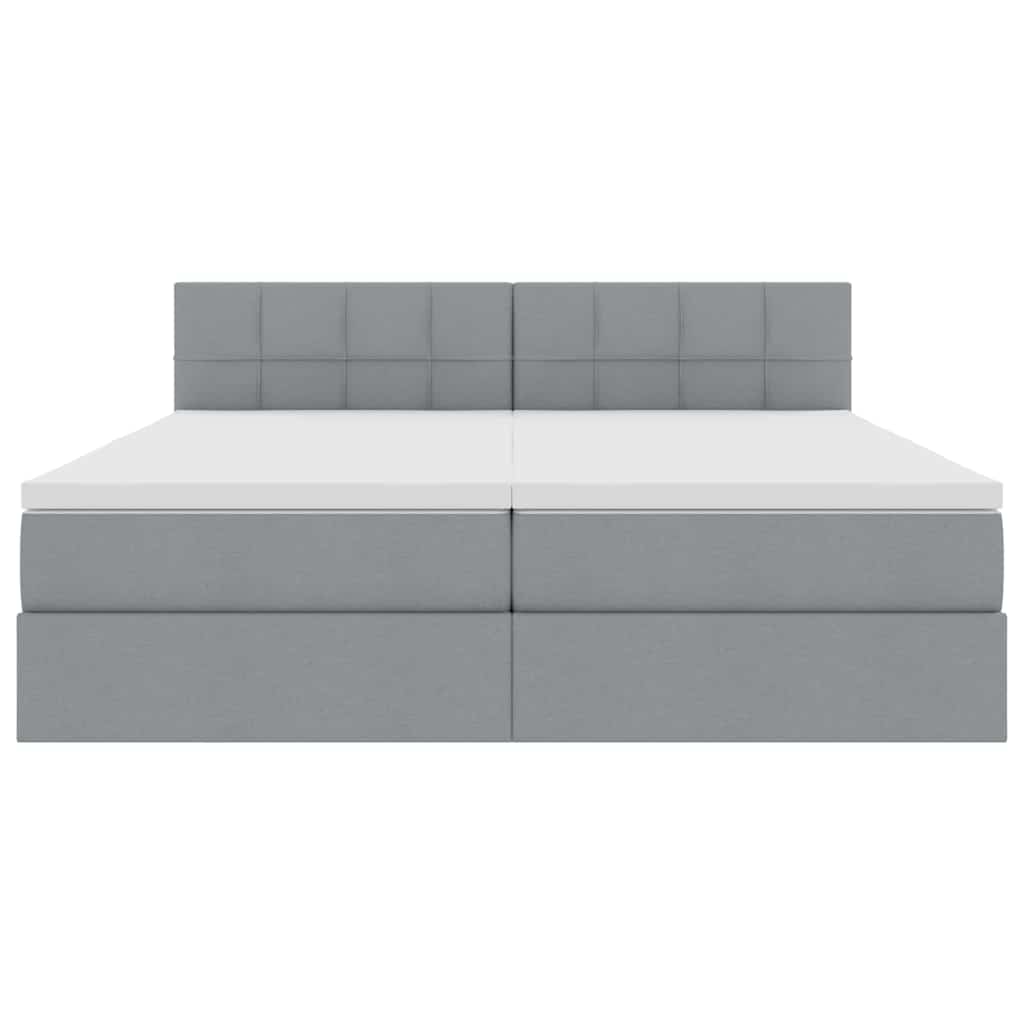 Krevet S LED lampica Svijetlo siva 200 x 200 cm tkanina