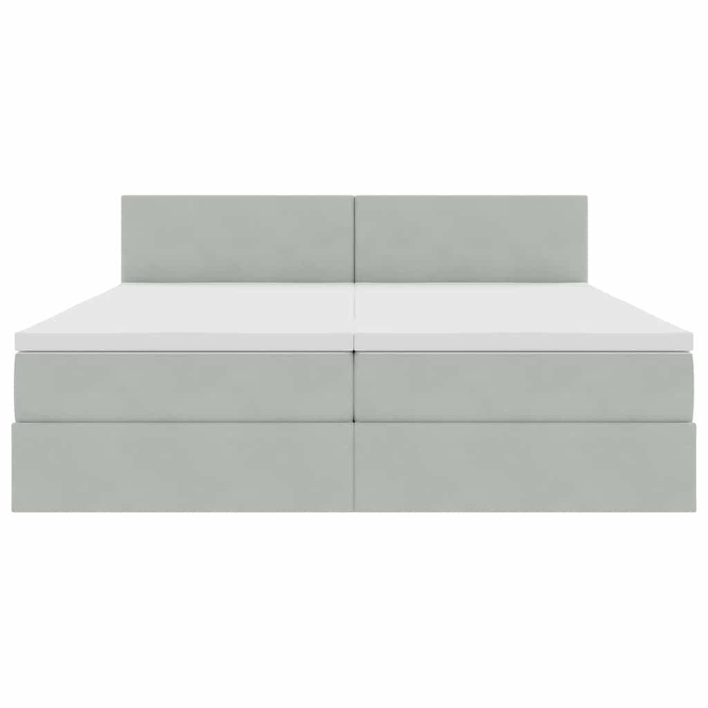 Krevet s LED trakama Svijetlo siva 200 x 200 cm Baršun