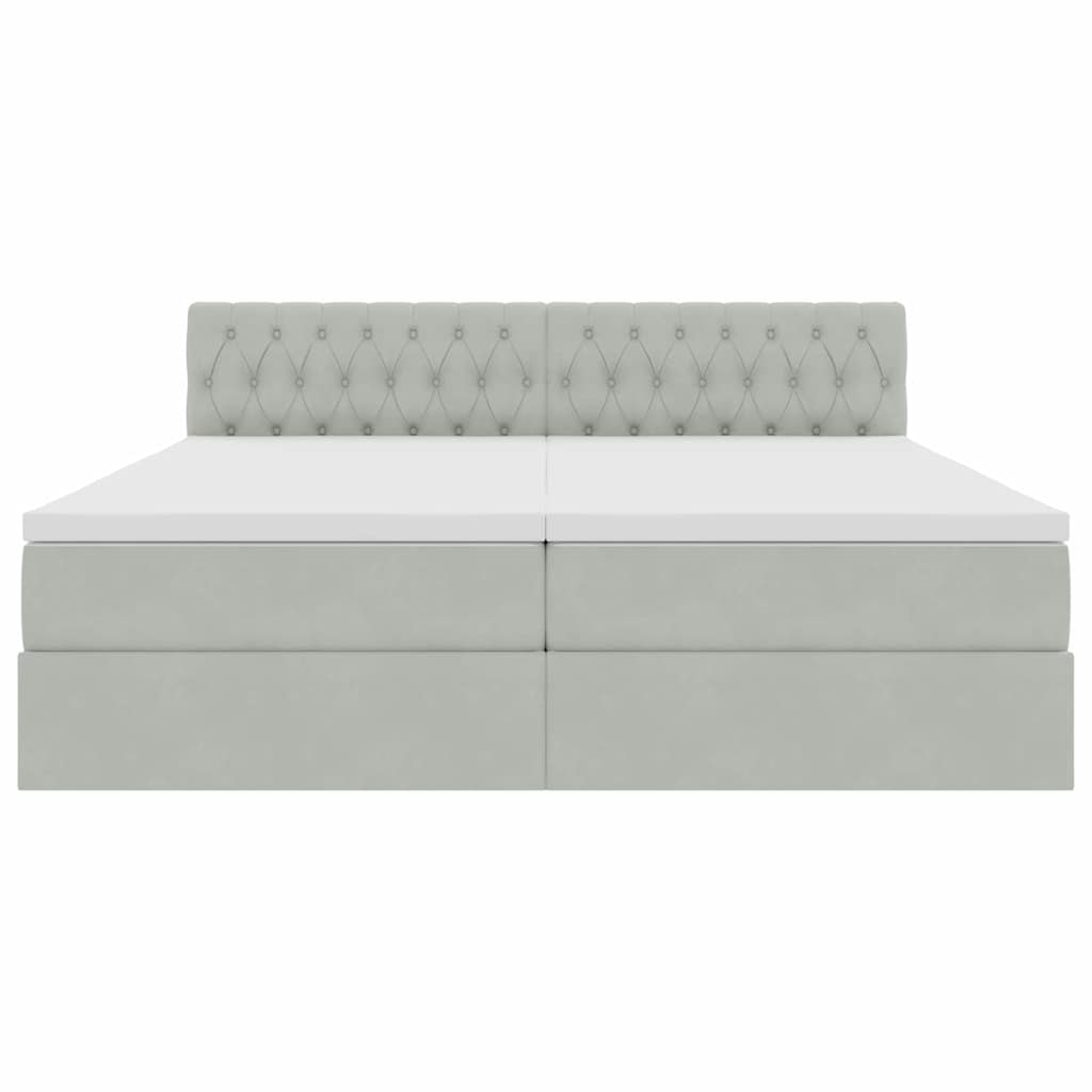 Krevet s LED trakama Svijetlo siva 180 x 200 cm Baršun