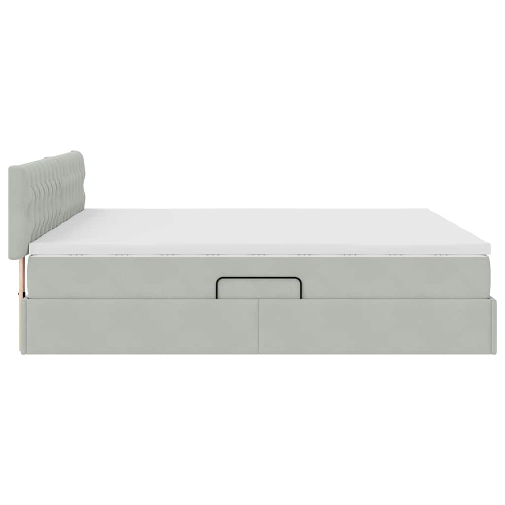 Krevet s LED trakama Svijetlo siva 180 x 200 cm Baršun
