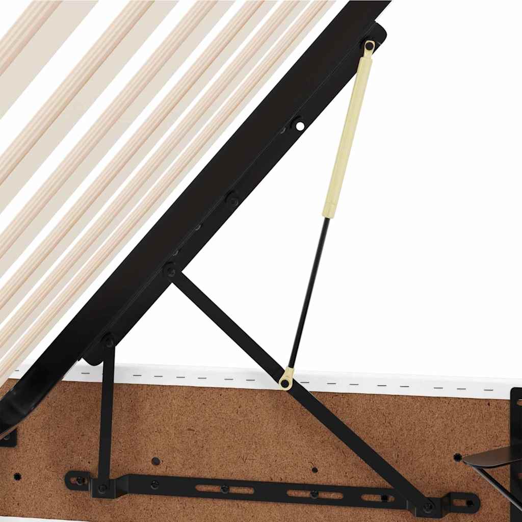 Krevet s od storage Čista bijela 140 x 190 cm Lažna koža