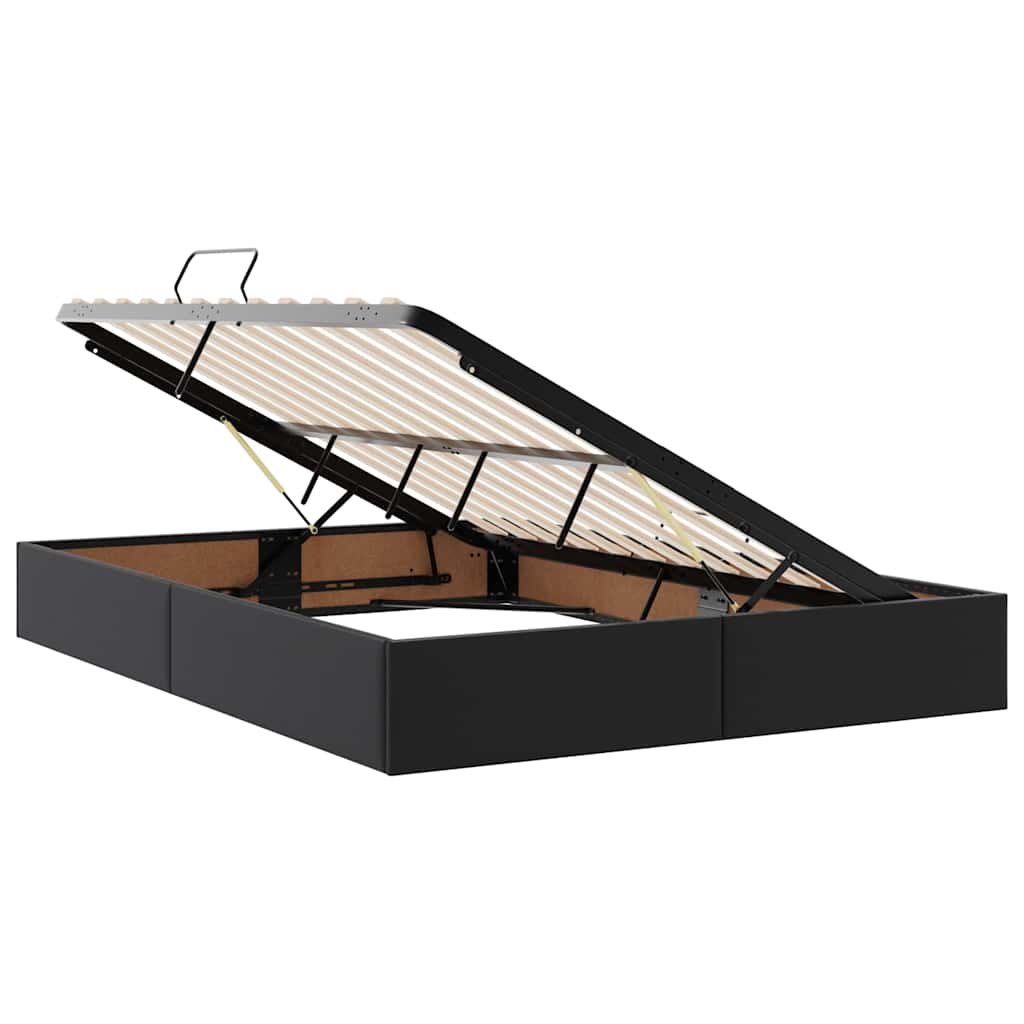 Krevet s od storage s madracem Crna 140 x 200 cm Lažna koža
