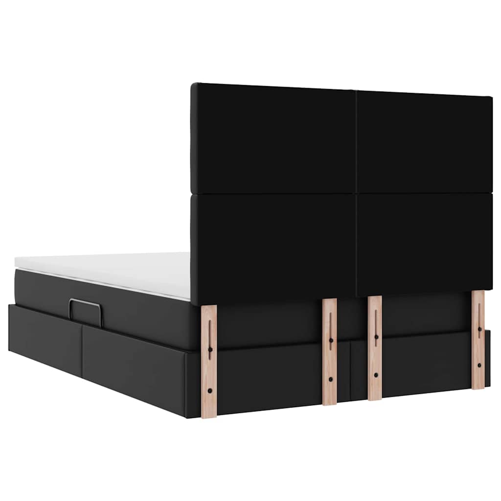 Krevet s od storage s madracem Crna 140 x 200 cm Lažna koža