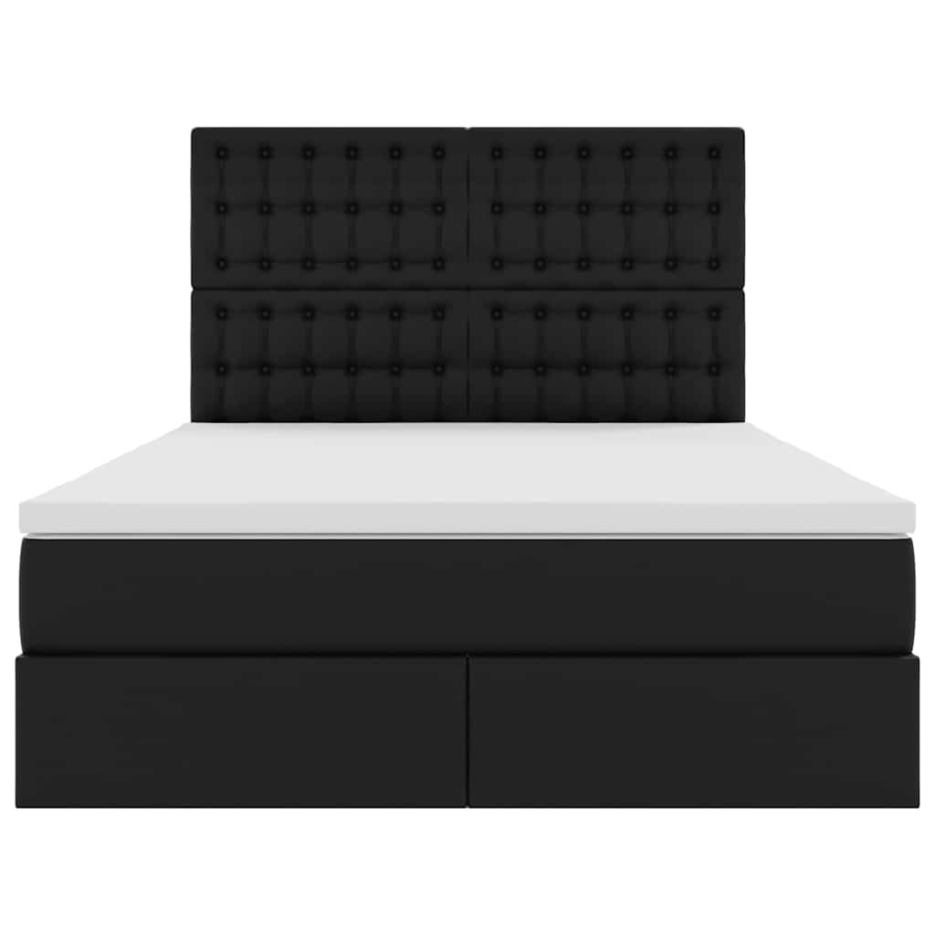 Krevet s od storage s madracem Crna 140 x 200 cm Lažna koža