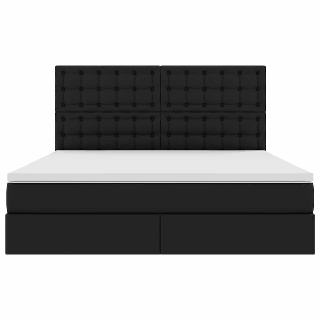 Krevet s od storage s madracem Crna 160 x 200 cm Lažna koža