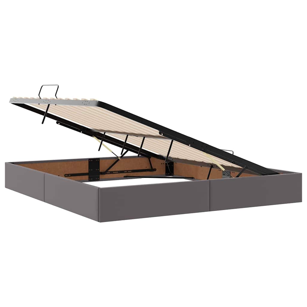 Krevet s od storage s madracem Siva 160 x 200 cm Lažna koža