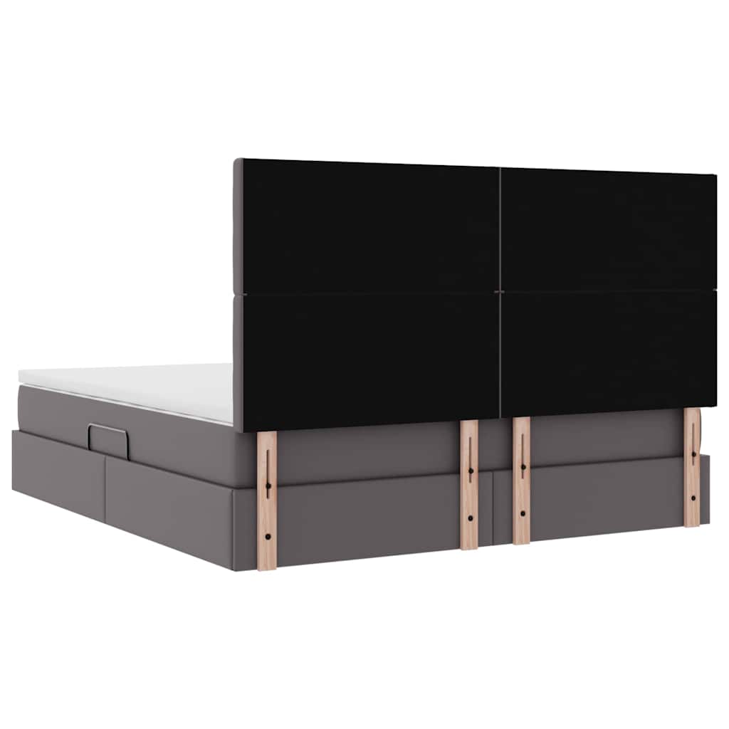 Krevet s od storage s madracem Siva 160 x 200 cm Lažna koža