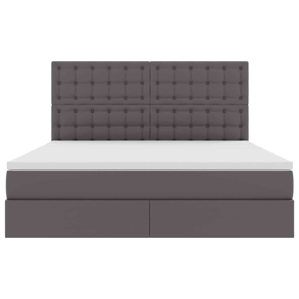 Krevet s od storage s madracem Siva 160 x 200 cm Lažna koža