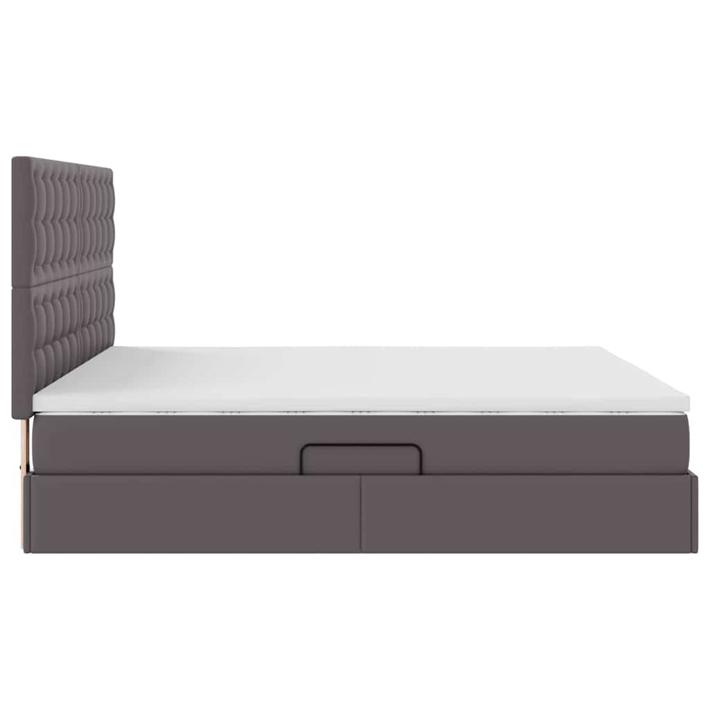 Krevet s od storage s madracem Siva 160 x 200 cm Lažna koža