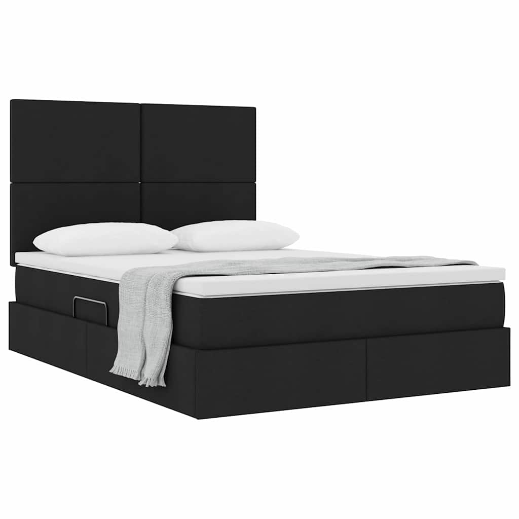 Krevet s madracem i skladištem Crna 140 x 190 cm Poliester