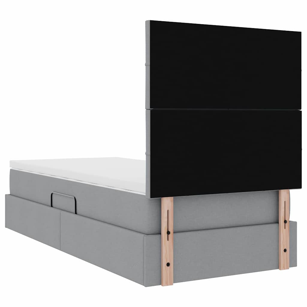 Krevet s madracem i skladištem Svijetlo siva 90 x 190 cm