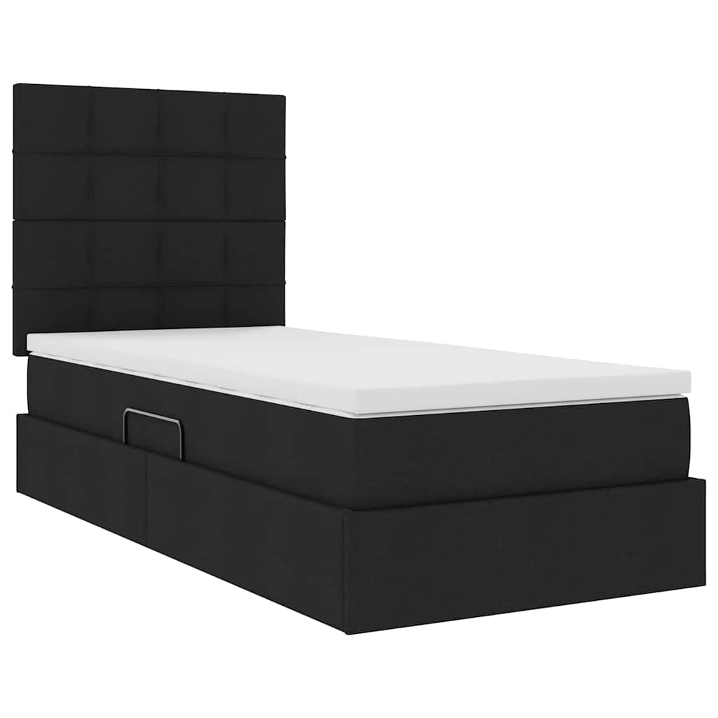 Krevet s madracem i skladištem Crna 90 x 200 cm Poliester