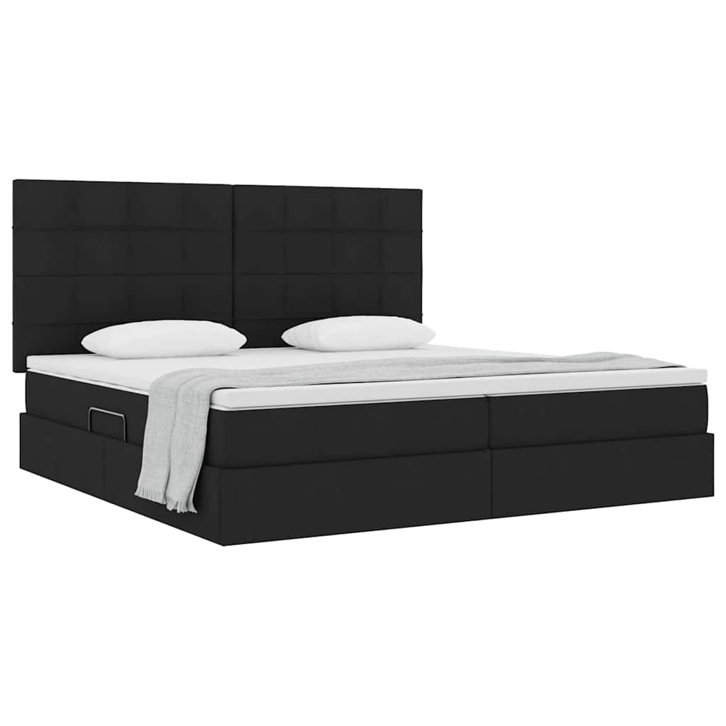 Krevet s madracem i skladištem Crna 200 x 200 cm Poliester