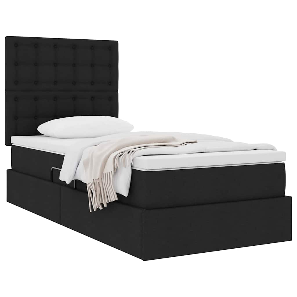 Krevet s madracem i skladištem Crna 100 x 200 cm Poliester