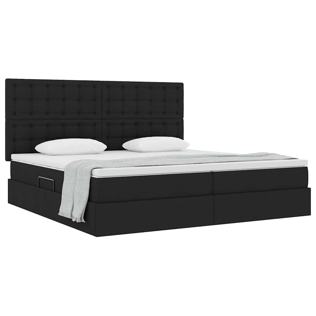 Krevet s madracem i skladištem Crna 200 x 200 cm Poliester