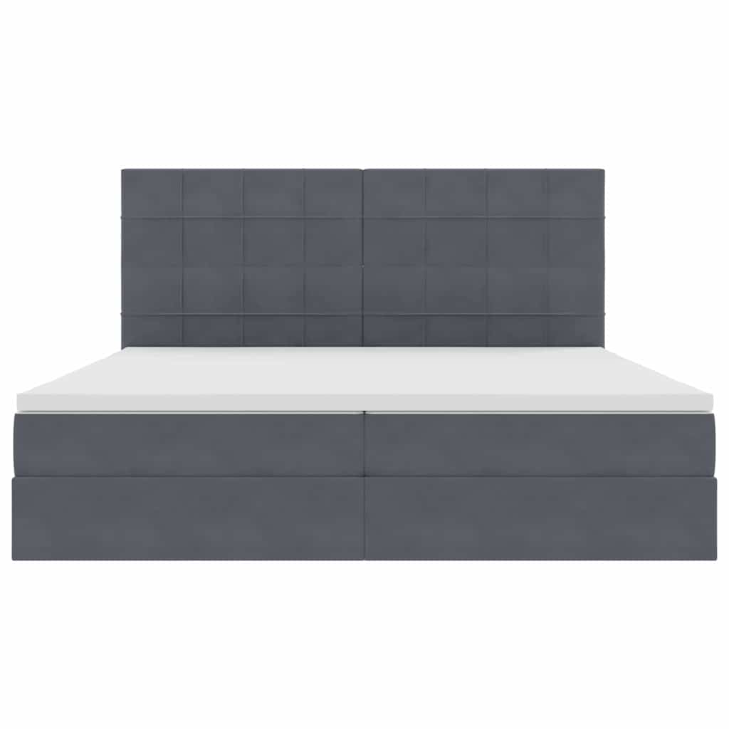 Krevet s madracem i skladištem Tamno siva 200 x 200 cm Baršun