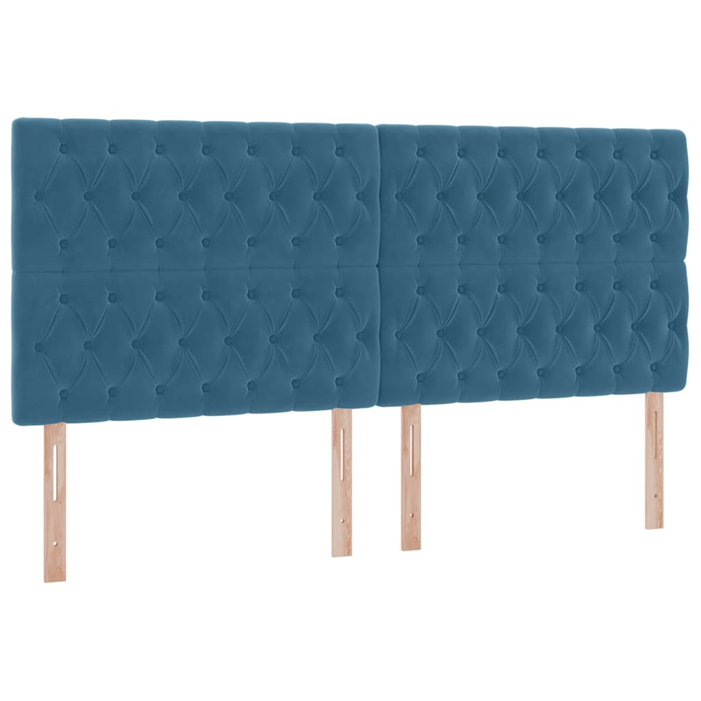 Krevet s madracem i skladištem Tamno plava 200 x 200 cm Baršun