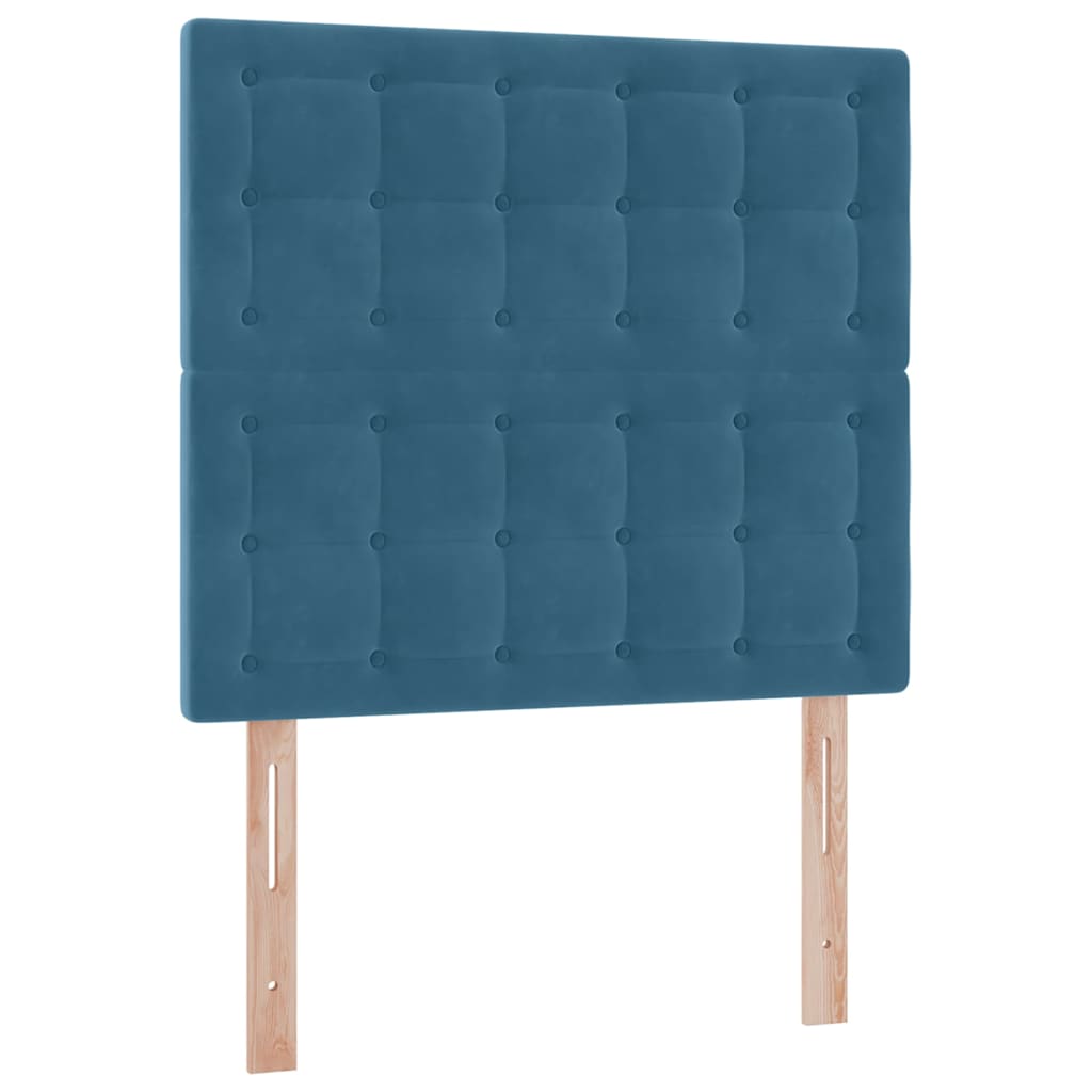 Krevet s madracem i skladištem Tamno plava 100 x 200 cm Baršun