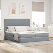 Krevet s od storage s pohranom Svjetlosiva 180 x 200 cm Tkanina