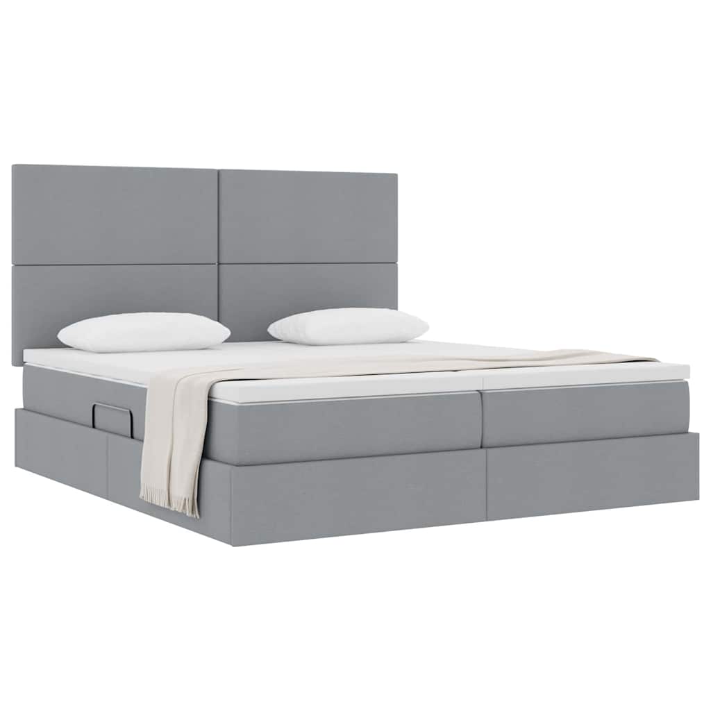 Krevet s od storage s pohranom Svjetlosiva 180 x 200 cm Tkanina