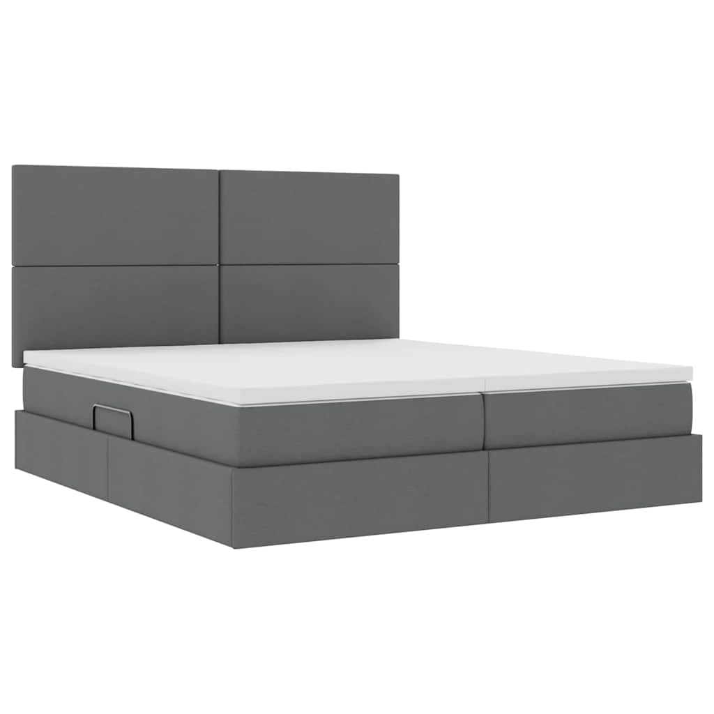 Krevet s od storage s uzglavljem Tamnosiva 180 x 200 cm Tkanina
